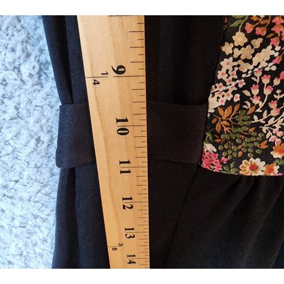 Vtg 70's Unbranded Women's Cap Sleeve Collared Ruffle Hem Dress Cottagecore Sz 7 - Picture 8 of 16